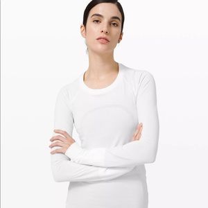 Lululemon long sleeve white workout top